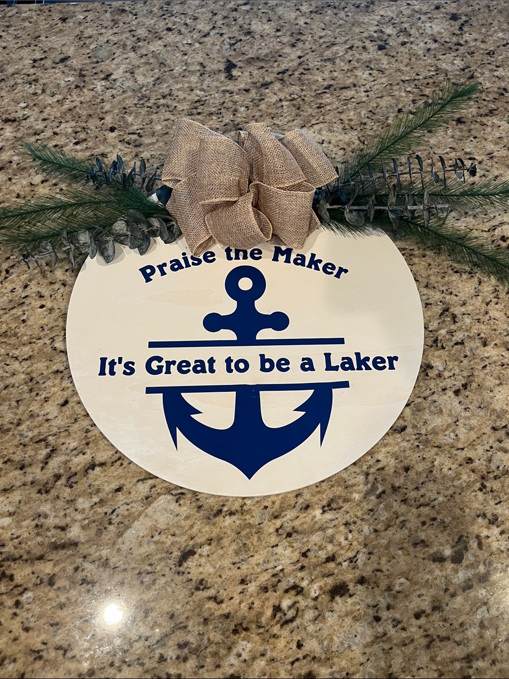 Homemade praise the maker it’s great to be a laker wood sign ⚓️
